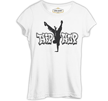 Hip Hop - Dans Beyaz Bayan Tshirt