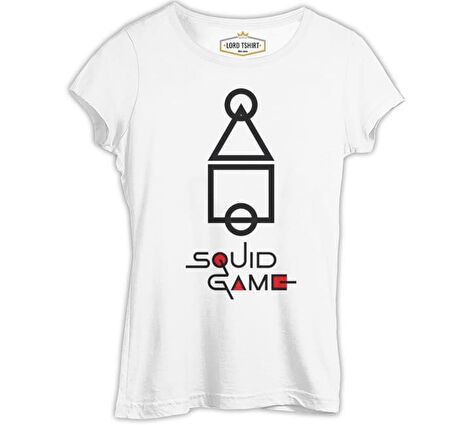 Squid Game - Şekil Beyaz Bayan Tshirt