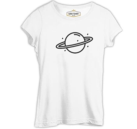Saturn II Logo Beyaz Bayan Tshirt