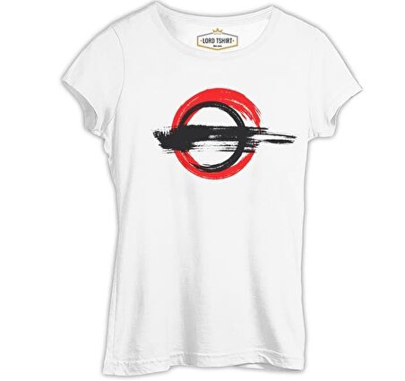Japon - Fırça Beyaz Bayan Tshirt