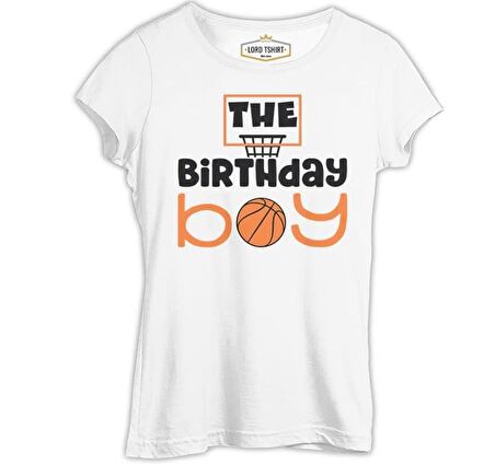 Basketbol - Doğum Günü Çocuğu Beyaz Bayan Tshirt