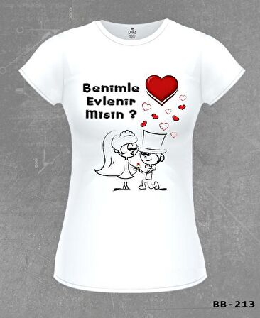 Benimle Evlenir misin? Beyaz Kadın Tshirt