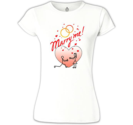 Marry Me! Beyaz Bayan Tshirt