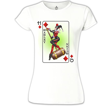 Harley Quinn - HQ Beyaz Kadın Tshirt
