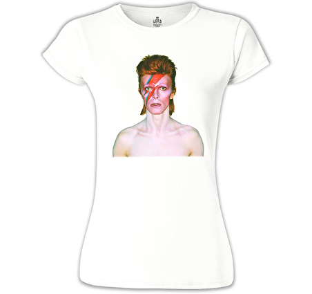 David Bowie Beyaz Bayan Tshirt