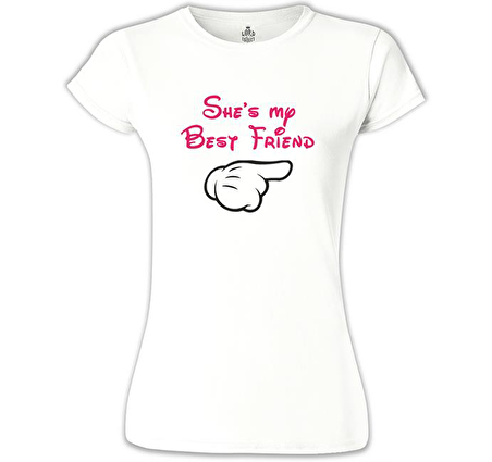 She's my Best Friend 1 Beyaz Bayan Tshirt