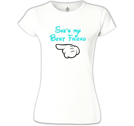 She's my Best Friend 2 Beyaz Bayan Tshirt