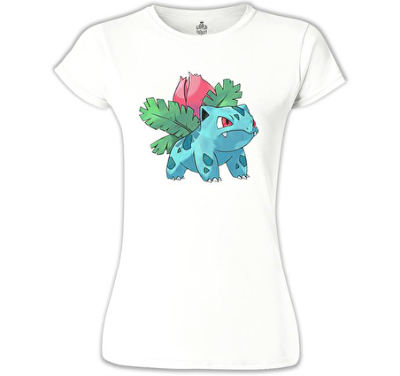 Pokemon - Ivysaur Beyaz Bayan Tshirt