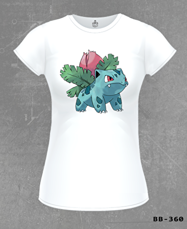 Pokemon - Ivysaur Beyaz Bayan Tshirt