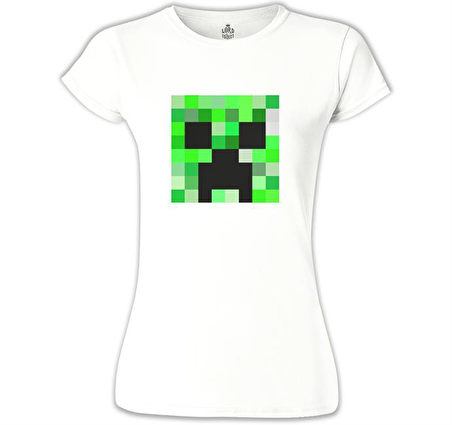 MineCraft 4 Beyaz Bayan Tshirt