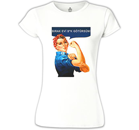 Bırak Evi Beyaz Bayan Tshirt