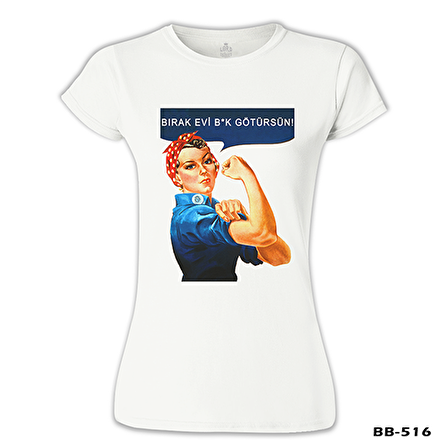 Bırak Evi Beyaz Bayan Tshirt