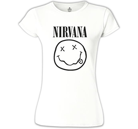 Nirvana - Logo Beyaz Bayan Tshirt