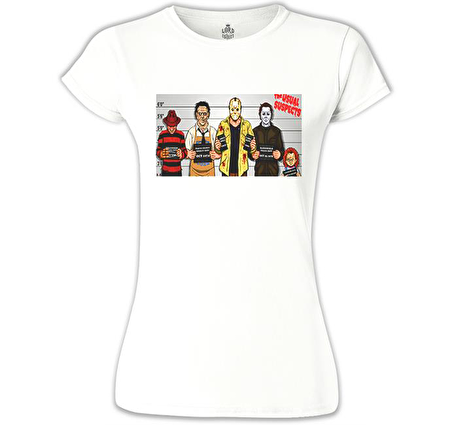 The Usual Suspects - Horror Beyaz Bayan Tshirt