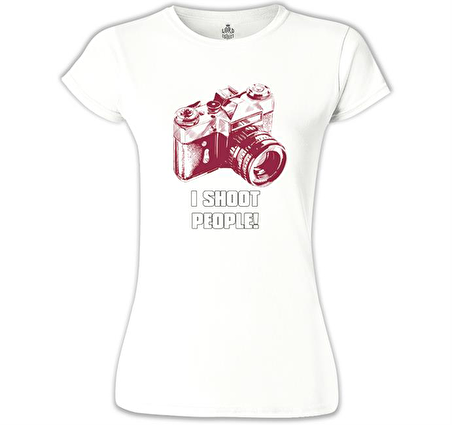 I Shoot People Beyaz Bayan Tshirt