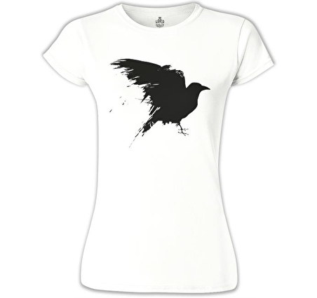 Crows on Trees Beyaz Bayan Tshirt