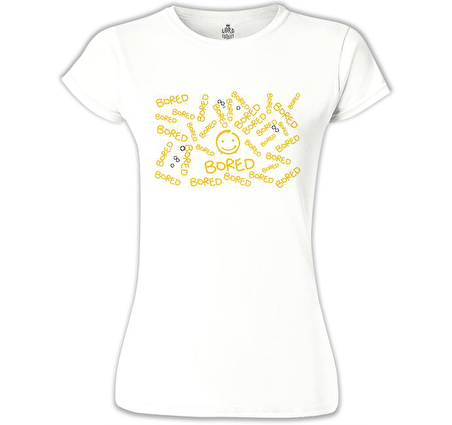 Sherlock - is Bored Beyaz Bayan Tshirt