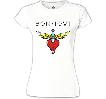 Bon Jovi Beyaz Bayan Tshirt