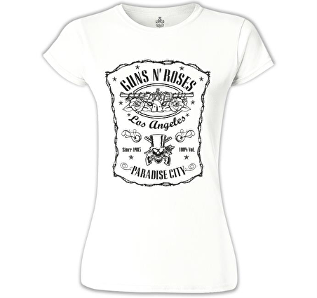 Guns N'Roses - Paradise City Beyaz Bayan Tshirt