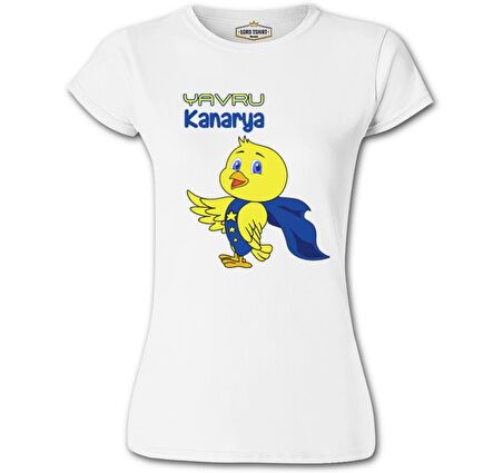 Aile - Yavru Kanarya Beyaz Bayan Tshirt