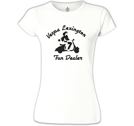 Vespa - Fun Dealer Beyaz Bayan Tshirt
