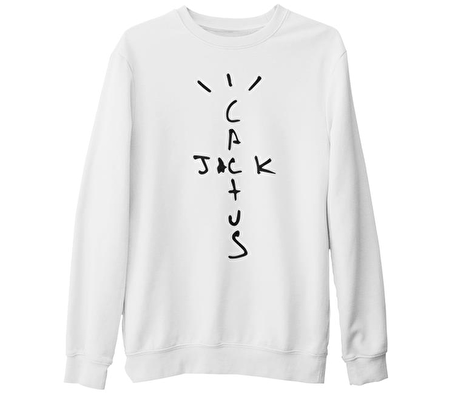 Travis Scott - Cactus Jack Beyaz Kalın Sweatshirt