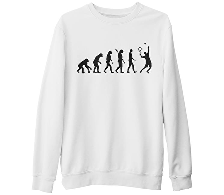 Tenis Player Evolution Beyaz Erkek Kalın Sweatshirt