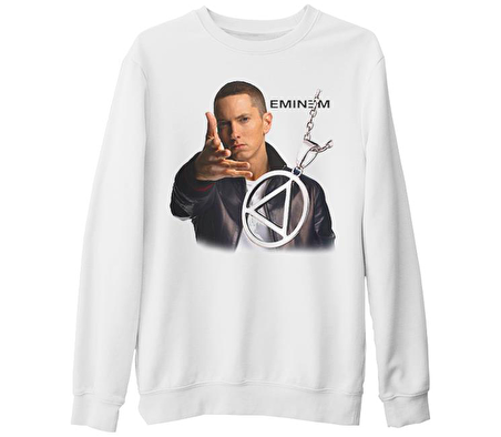 Eminem Beyaz Kalın Sweatshirt