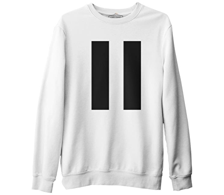 Pause by Lines Beyaz Erkek Kalın Sweatshirt
