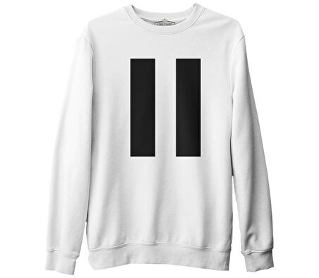 Pause by Lines Beyaz Erkek Kalın Sweatshirt