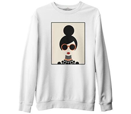 Girl by Circles Beyaz Erkek Kalın Sweatshirt