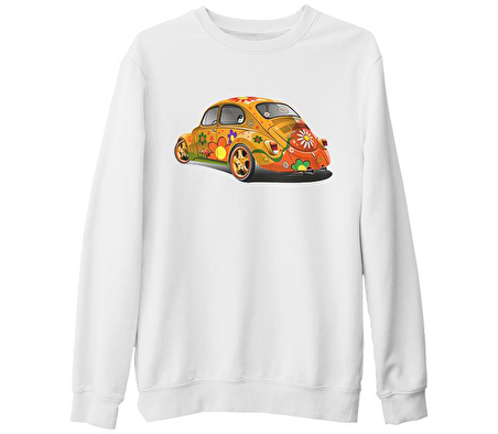 Bugs in Color Beyaz Kalın Sweatshirt