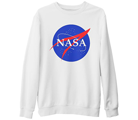 Nasa Beyaz Kalın Sweatshirt