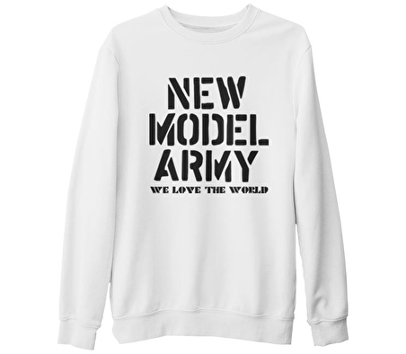 New Model Army - We Love the World Beyaz Kalın Sweatshirt