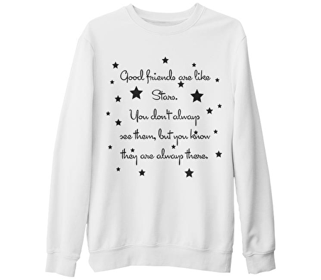 Good Friends Beyaz Kalın Sweatshirt