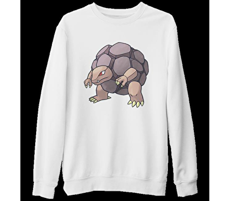 Pokemon - Golem Beyaz Kalın Sweatshirt