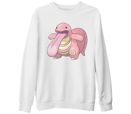 Pokemon - Lickitung Beyaz Kalın Sweatshirt