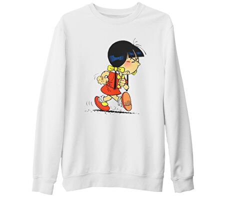 Cedric - Chen Beyaz Kalın Sweatshirt