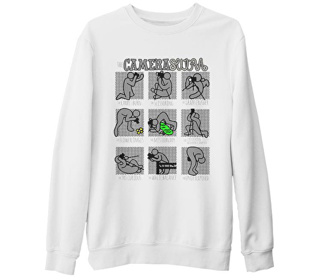 Camerasutra Beyaz Kalın Sweatshirt