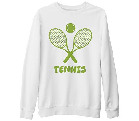 Tenis - Raket Beyaz Kalın Sweatshirt