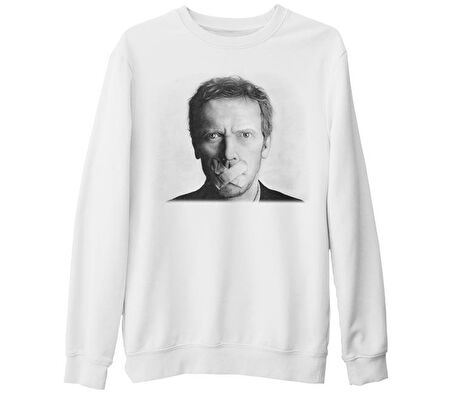 House - Don't! Beyaz Kalın Sweatshirt