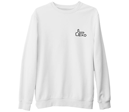 EXO - Sehun 94  (Ön-Arka) Beyaz Kalın Sweatshirt