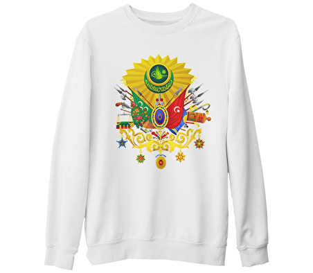 Osmanlı Arması II Beyaz Kalın Sweatshirt