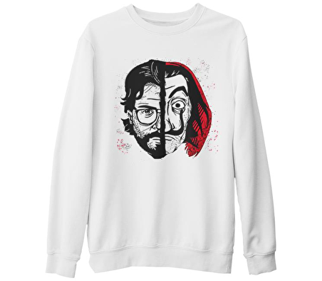 La Casa De Papel - Prof Beyaz Kalın Sweatshirt