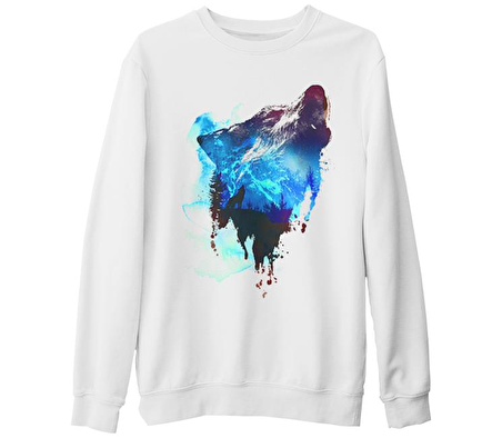 Kurt 4 Beyaz Kalın Sweatshirt