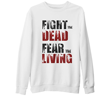 The Walking Dead - Fight Beyaz Kalın Sweatshirt