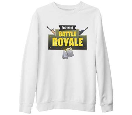 Fortnite - Battle Royale Beyaz Kalın Sweatshirt