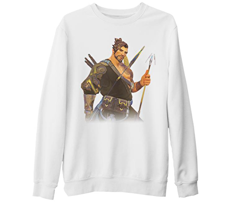 Overwatch - Hanzo Beyaz Kalın Sweatshirt