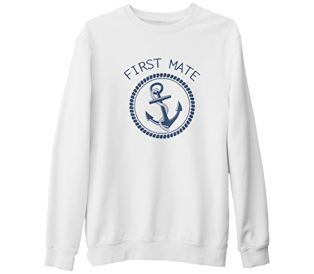 First Mate - Archor Beyaz Kalın Sweatshirt