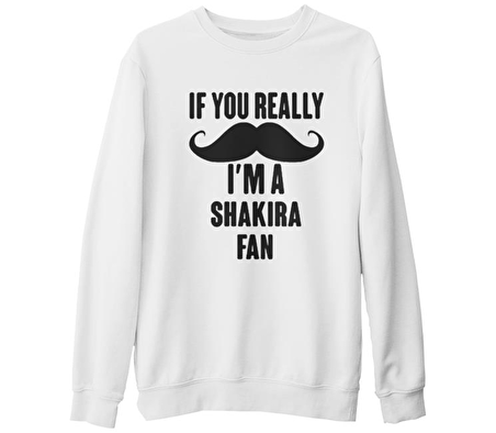 Shakira - Fan Beyaz Kalın Sweatshirt